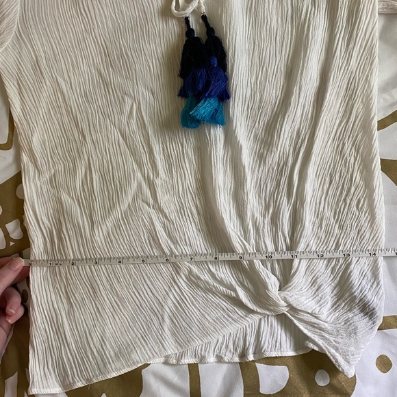 3/4 Flare Sleeve Tie Blouse - Picture 6 of 13